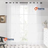 Deconovo Home Decorations Semi Transparent Curtain Voile Panel 52 x 95 In White