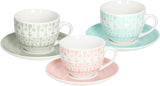 Tognana ME085075598 Set of 6 Tea Cups with Saucer CC 270 Gipsy Soft, Porcelain