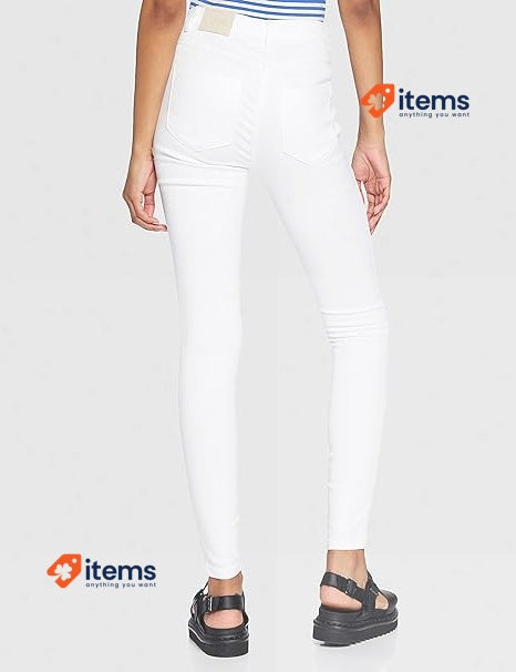 ONLY Women s Royal Skinny Fit Jeans, Bright White, Size Small 30 (S / 30) Noos