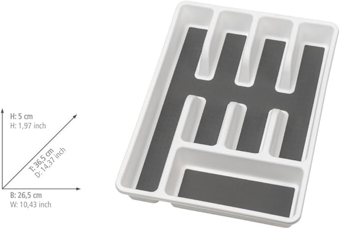 Wenko Drawer Insert/Cutlery Tray, White, 26,5 x 36,5 x 5 cm