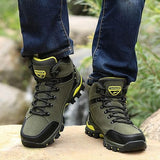 WOWEI Hiking Boots Lace-up Waterproof Non-Slip Outdoor 8019 Army Green 5 UK