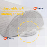PEKITAS Pillow Cushion Medium Height 10 cm Legs Back, 20 x 40 x10cm, White Beige