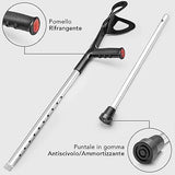 AIESI® Adjustable Orthopedic Crutches Light Weight Anodized Black (Pack of 2)