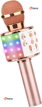 ShinePick Karaoke Wireless Microphone 4 in 1 Handheld Bluetooth Rose Gold