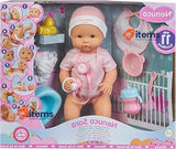 Nenuco Sara - Soft Baby Doll with 11 Real Life Functions 9 Baby Accessories,
