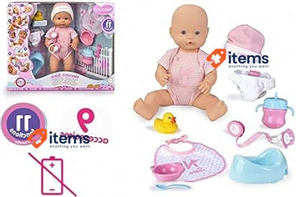 Nenuco Sara - Soft Baby Doll with 11 Real Life Functions 9 Baby Accessories,