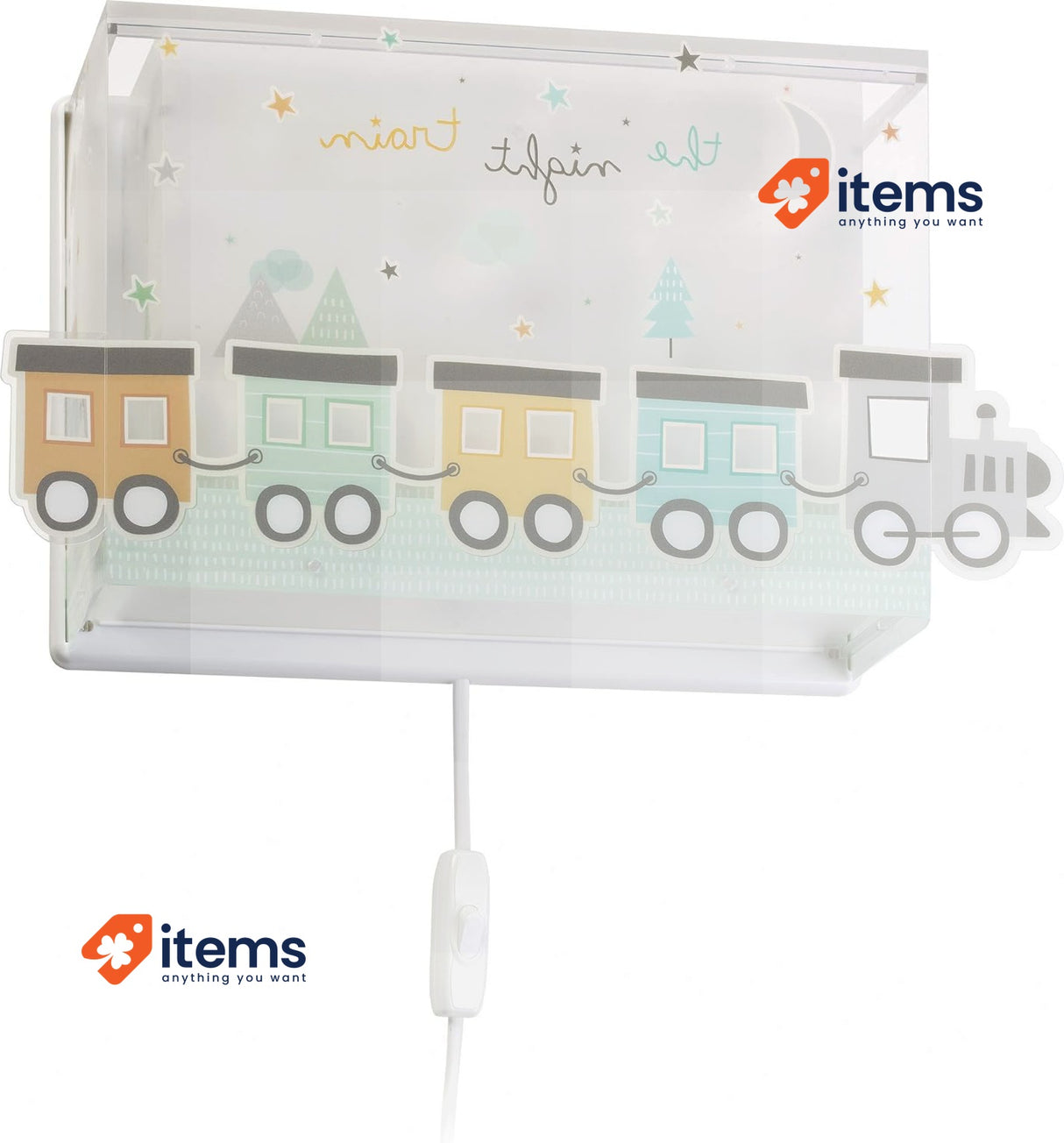 Dalber "The Night Train" Wall Lamp Night Light for Children, Green, 63538, E27