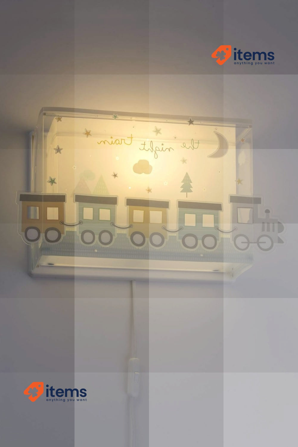 Dalber "The Night Train" Wall Lamp Night Light for Children, Green, 63538, E27