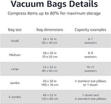 Amazon Basics Vacuum Compression Zipper Storage Bags, 15-Pack,