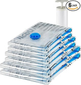 Amazon Basics Multiple Vacuum Compression Zipper Storage Bags 6 - Pack Clear