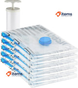 Amazon Basics Vacuum Compression Zipper Storage Bags with Pump, Medium, 5-Pack