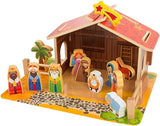 WOOMAX - Nativity scene made of wood 20-pieces (ColorBaby 46204)