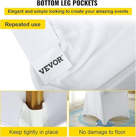 VEVOR 50pcs Chair Cover Wedding Spandex White Chair Covers Stretch Fabric White