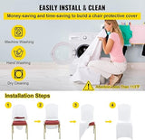 VEVOR 50pcs Chair Cover Wedding Spandex White Chair Covers Stretch Fabric White