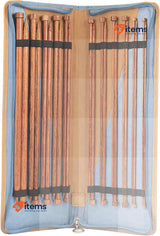 KnitPro Knitting Pins: Single-Ended, Wood, Assorted Brown 30cm
