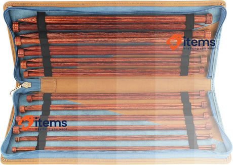KnitPro Knitting Pins: Single-Ended, Wood, Assorted Brown 30cm
