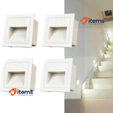 Arotelicht 3W Wall Recessed Stair Lights X4 White LED Step Night Indoor/Outdoor