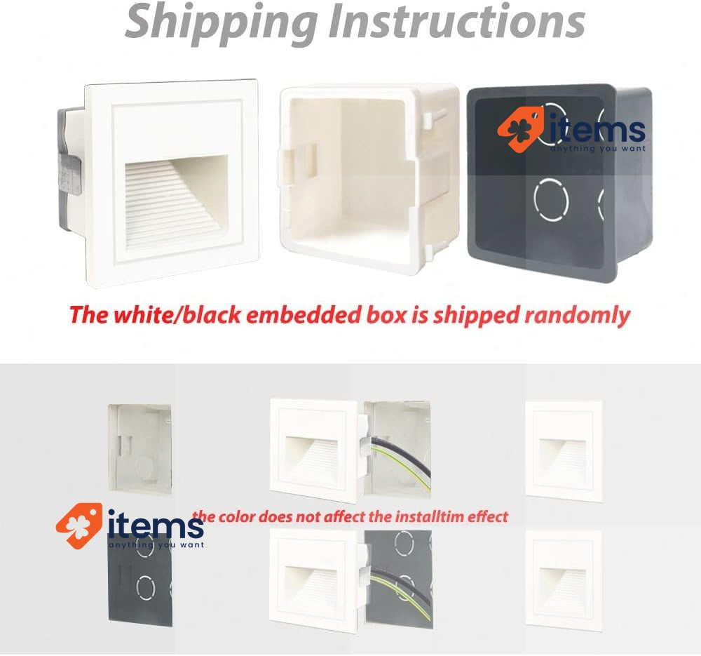 Arotelicht 3W Wall Recessed Stair Lights X4 White LED Step Night Indoor/Outdoor
