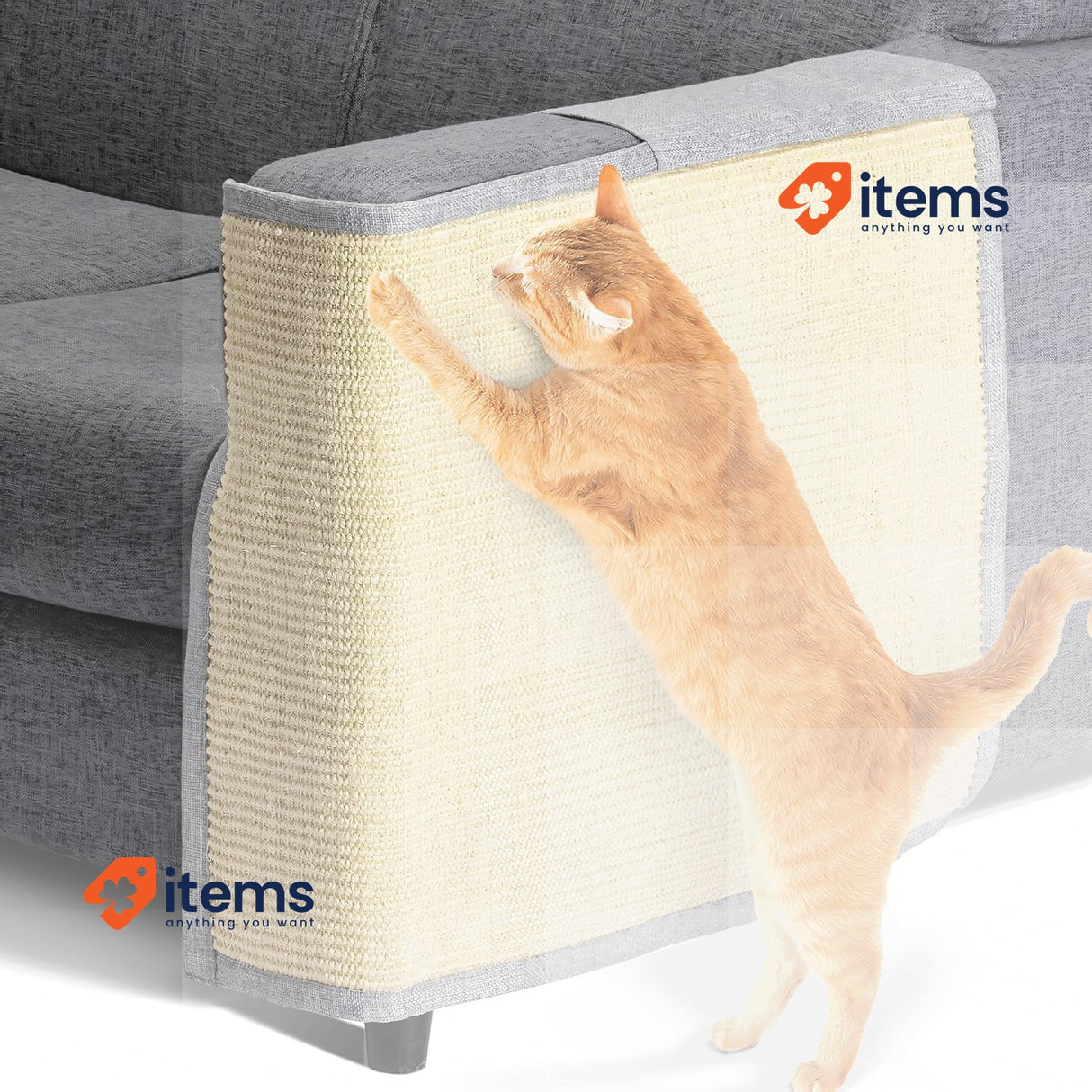 Navaris Cat Scratch Mat Sofa Shield, Protector Scratching Pad for Cats Grey