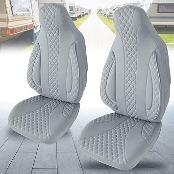 BREMER SITZBEZÜGE PL409 Pilot Seat Covers Compatible with Motorhome Camper Grey