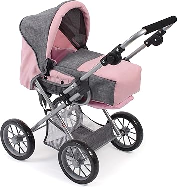 Bayer Chic 2000 - Leni Doll Stroller Carry Bag Grey Mix, Pink, 64 x 37 x 68 cm