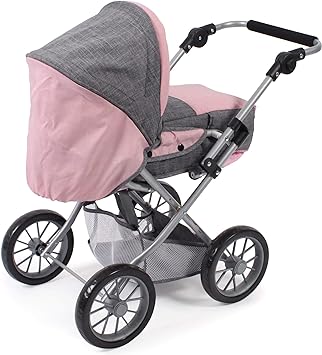 Bayer Chic 2000 - Leni Doll Stroller Carry Bag Grey Mix, Pink, 64 x 37 x 68 cm