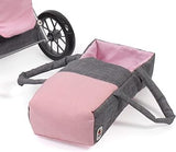 Bayer Chic 2000 - Leni Doll Stroller Carry Bag Grey Mix, Pink, 64 x 37 x 68 cm