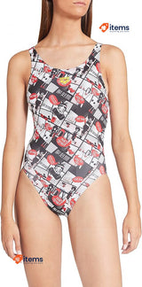 Arena Women s Sports Swimsuit w/Pattern, Size 34 UK (38 DE, 40 FR, 44 IT) Comics