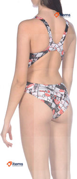 Arena Women s Sports Swimsuit w/Pattern, Size 34 UK (38 DE, 40 FR, 44 IT) Comics