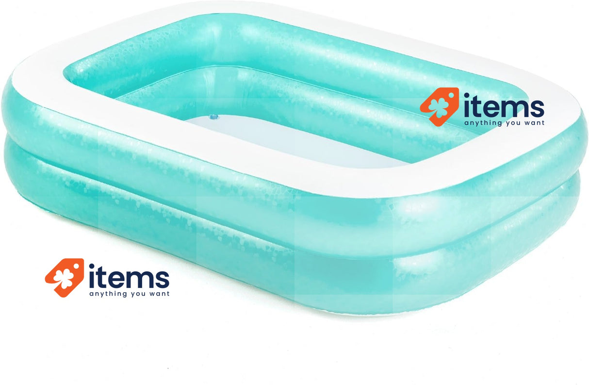 Bestway Inflatable Family Pool, Blue Rectangular with Water Capacity 450L 450 L