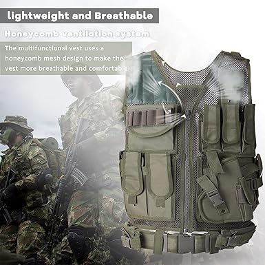 HUNTVP Tactical Vest, Airsoft Vest, Military Molle Combat Vest - Camouflage