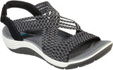 Skechers Reggae Cup-oh, Snap! Women's Open Toe Sandals Black Grey Gore, 39 EU