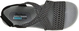 Skechers Reggae Cup-oh, Snap! Women's Open Toe Sandals Black Grey Gore, 39 EU