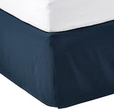 Amazon Basics Pleated Bed Skirt - Queen, 152 x 203 x 41 cm, Navy Blue, Solid