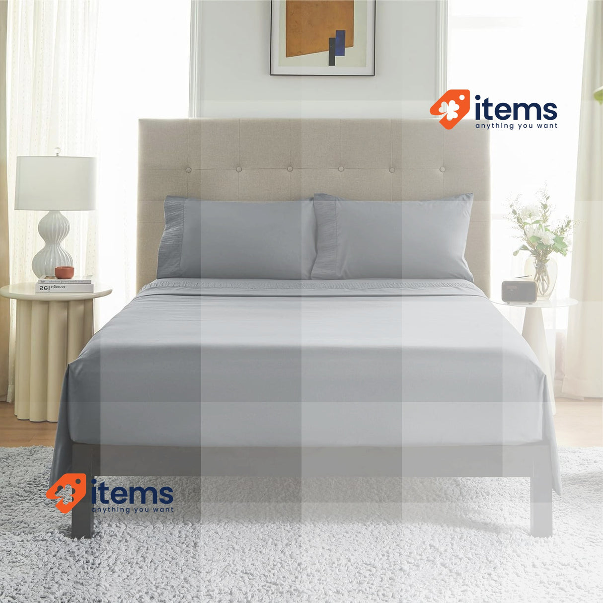 Bedsure 4-Piece Sheet Set Grey <p>Bedsure 4-Piece Sheet Set cama 180 -
