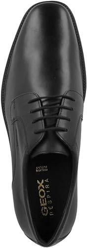 Geox Men's U Brandolf Leather Shoes, Black, 6 UK Wide