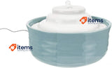 TRIXIE Drinking Fountain Vital Falls, Ceramic, 1.5 L/Ø 22 x 13 cm, Petrol/White