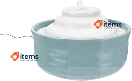 TRIXIE Drinking Fountain Vital Falls, Ceramic, 1.5 L/Ø 22 x 13 cm, Petrol/White