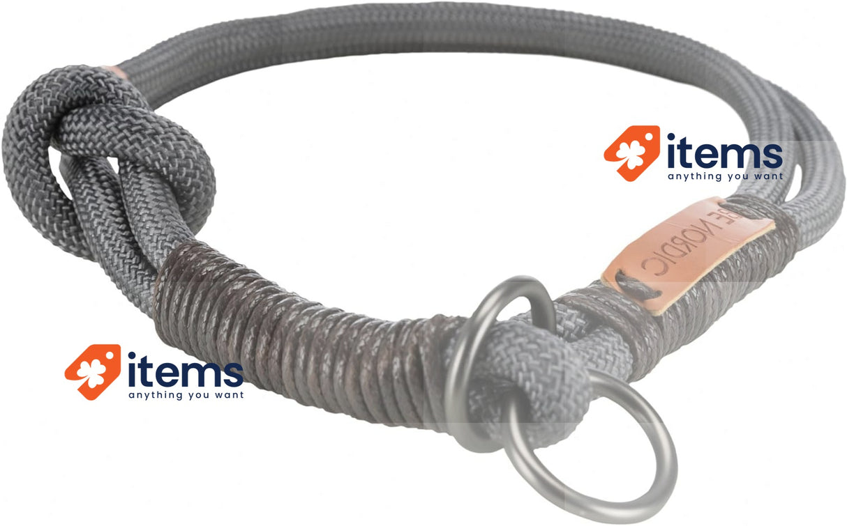 TRIXIE Be Nordic Choke, : 45 cm/Ø 8 Mm, Dark Grey/Brown, M, 0.065 kg