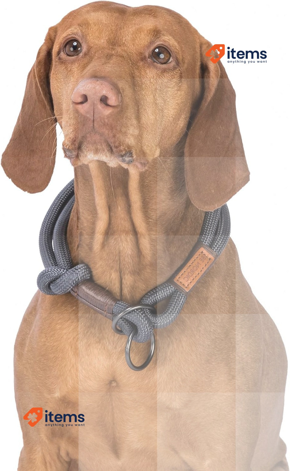 TRIXIE Be Nordic Choke, : 45 cm/Ø 8 Mm, Dark Grey/Brown, M, 0.065 kg