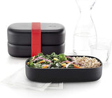 Lékué Lunch Box Transport Foods with Covers Black 19x10x11 cm