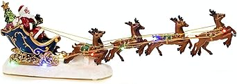 Konstsmide LED Christmas Scene : Santa in Sleigh with Flying Reindeer : Battery