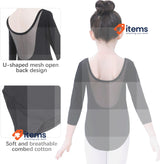 Soudittur Girls Ballet 3/4 Sleeve Short Gymnastics Leotards Costume 115 - 125 Cm