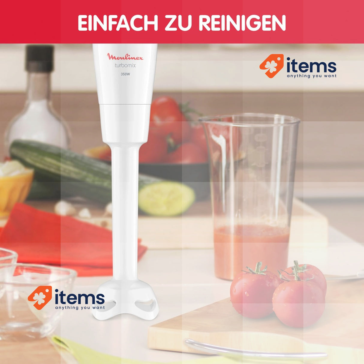 Moulinex DD12A1 Hand, Blender Foot, Plastic, White
 800 Millilitres