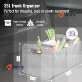 achilles Car Folding Box XL, Foldable Trunk Bag, 50cm x 32cm x 27cm, Grey Gray
