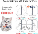 Ycozy Large Cat Flap Outer Size 11 x 9.8, 4-Way Locking Indoor Cat Door, White