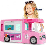 Barbie Camper Playset, 3-in-1 DreamCamper with Pool and 50 Accessories