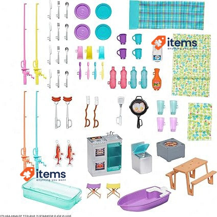 Barbie Camper Playset, 3-in-1 DreamCamper with Pool and 50 Accessories