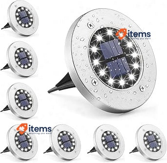 GIGALUMI Light 12 LED 8 pieces Floor lamp White Floor Stainless steel In-Ground