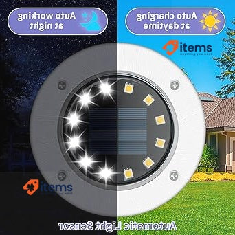 GIGALUMI Light 12 LED 8 pieces Floor lamp White Floor Stainless steel In-Ground